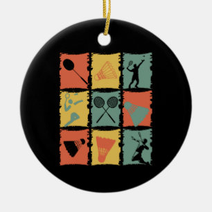 Badminton Badminton Player Retro Keramik Ornament