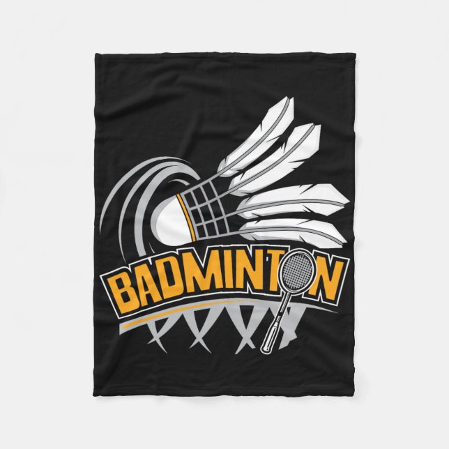 Badminton - Badminton Player Shuttle Birdie Fleecedecke (Vorderseite)