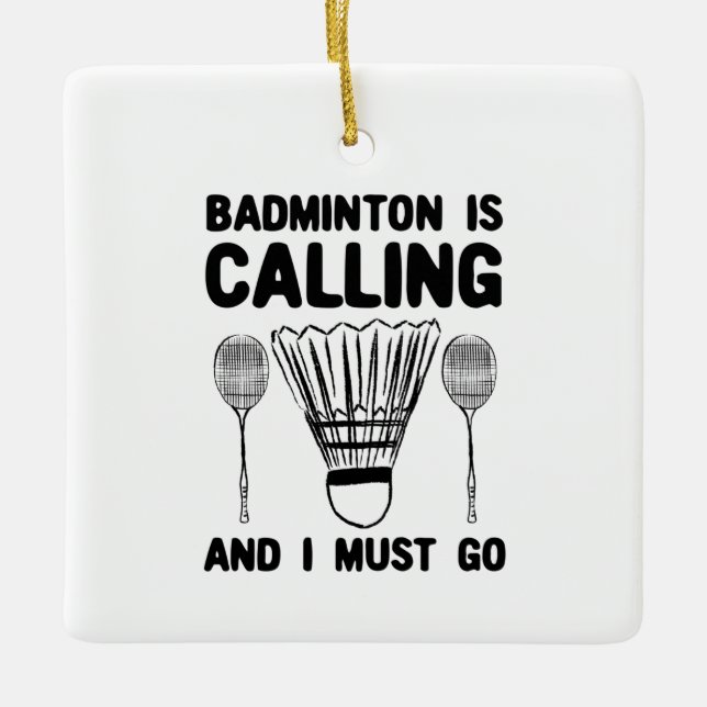 Badminton - Badminton ruft Keramikornament (Vorderseite)