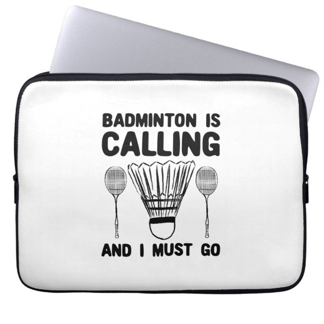 Badminton - Badminton ruft Laptopschutzhülle (Vorderseite)