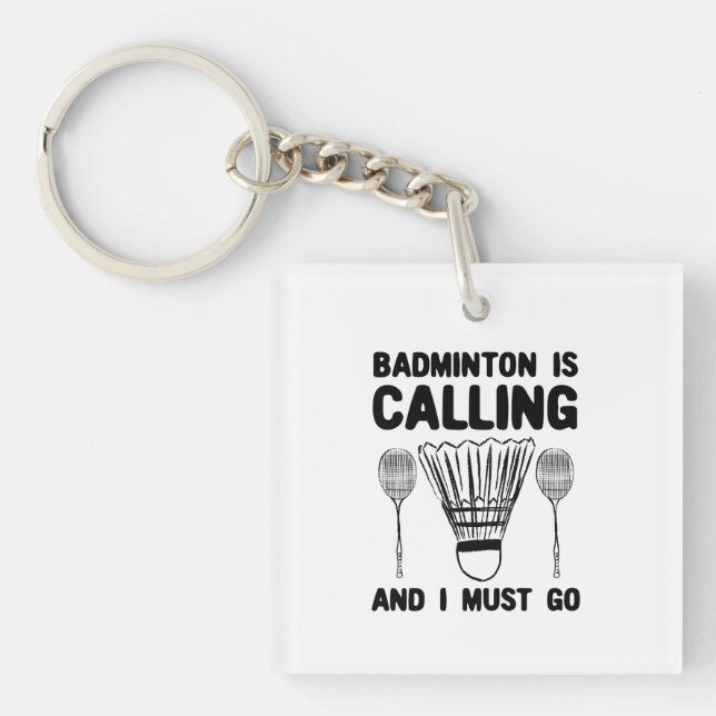 Badminton - Badminton ruft Schlüsselanhänger (Vorderseite)