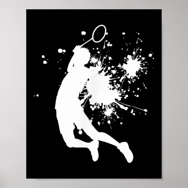 Badminton Badminton Spieler Herren Squash Federbal Poster (Vorne)