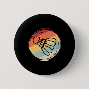 Badminton Ball Vintage 60er 70er Jahre Stil Design Button