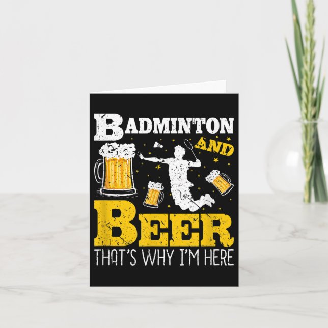 Badminton Beer Drinking Badminton Team Karte (Vorderseite)