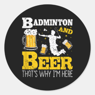 Badminton-Biertrinken-Badminton-Team Runder Aufkleber