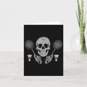 Badminton Birdie Spaß Fan Skeleton Horror Hallowe Karte
