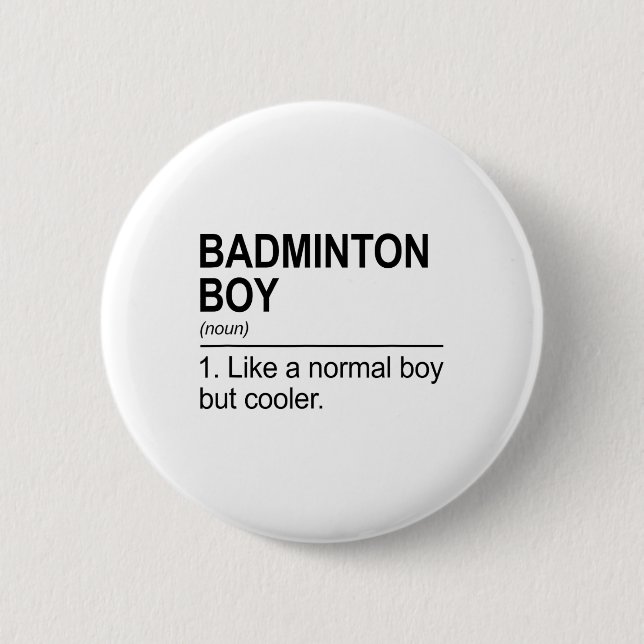 Badminton Boy Noun Definition Shuttle Badminton Pl Button (Vorderseite)