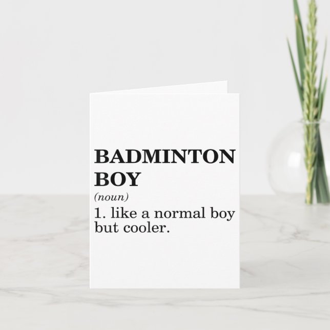 Badminton Boy Noun Definition Shuttle Badminton Pl Karte (Vorderseite)
