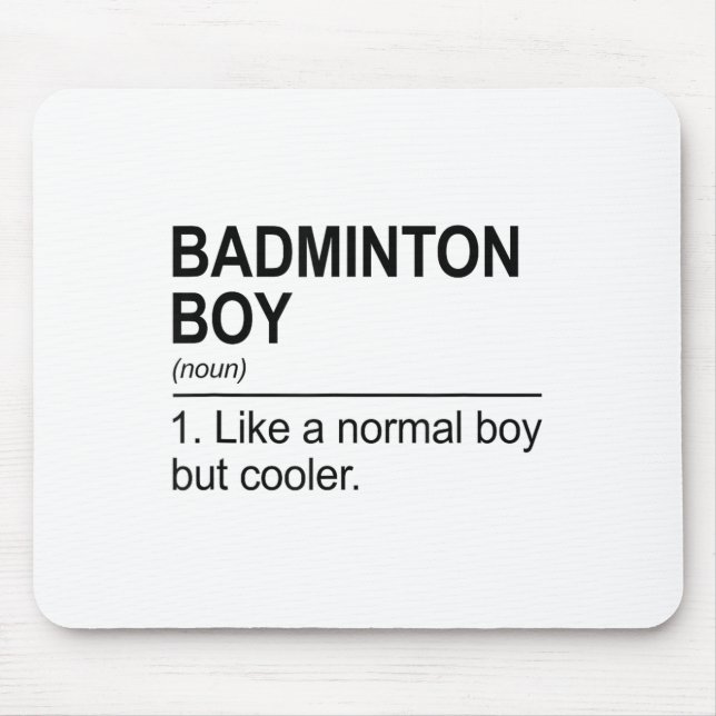 Badminton Boy Noun Definition Shuttle Badminton Pl Mousepad (Vorne)
