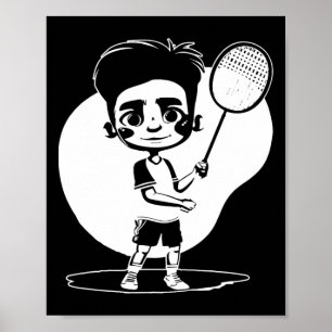 Badminton Boy Racket Sports Shuttle Poster