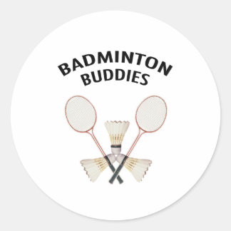 Badminton Buddies Runder Aufkleber