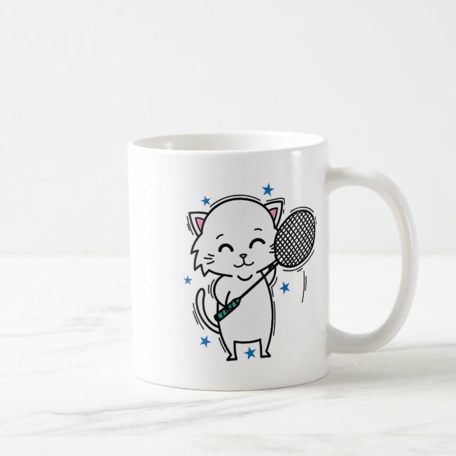 Badminton Cat Kaffeetasse (Rechts)