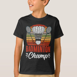 Badminton-Champ-Schläger-Shuttle-Vintage-Badminton T-Shirt