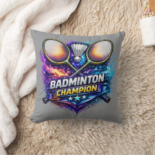 Badminton Champion Farbige Grafik Wurf Kissen