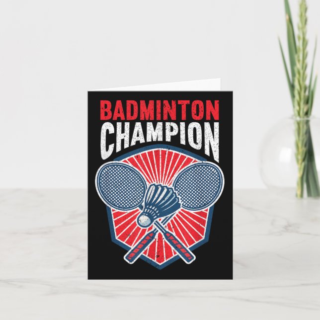 Badminton Champion Funny Badminton Karte (Vorderseite)
