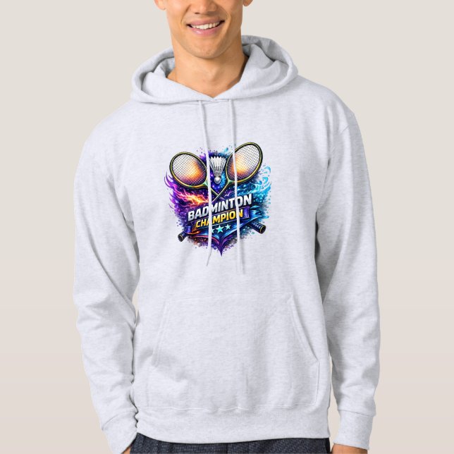 Badminton-Champion Grafik Erwachsener Pullover Hoo (Vorderseite)
