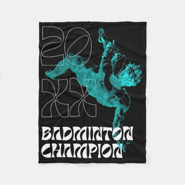 Badminton Champion Racket Shuttle Turnier Winne Fleecedecke (Vorderseite)