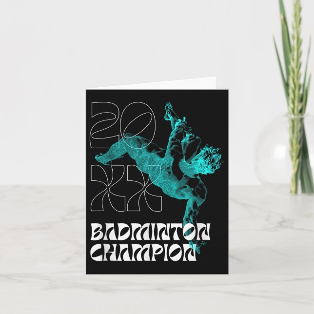 Badminton Champion Racket Shuttle Turnier Winne Karte (Vorderseite)