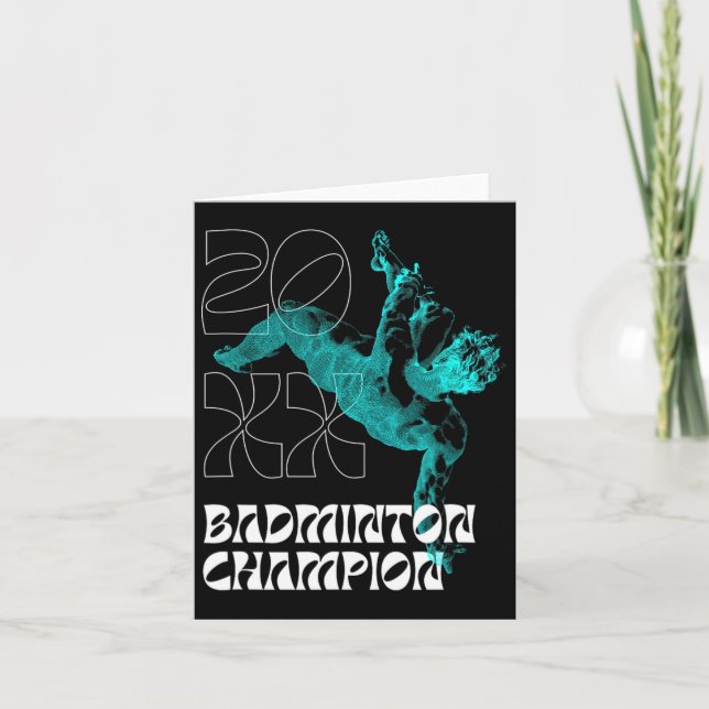 Badminton Champion Racket Shuttle Turnier Winne Karte (Vorderseite)