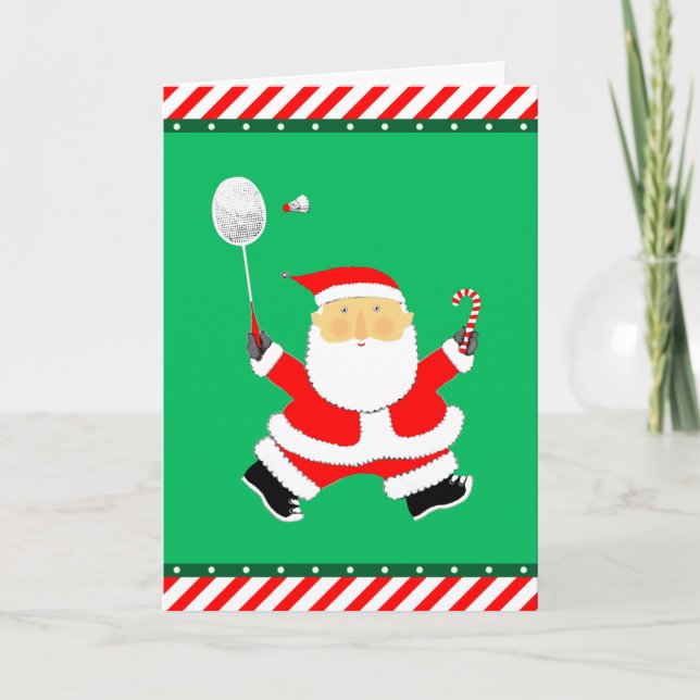Badminton Christmas Feiertagskarte (Vorderseite)