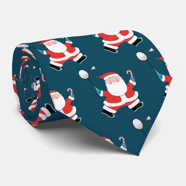 Badminton Christmas Holiday Neck Tie Krawatte (Gerollt)