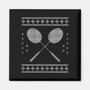 Badminton Christmas Magnet