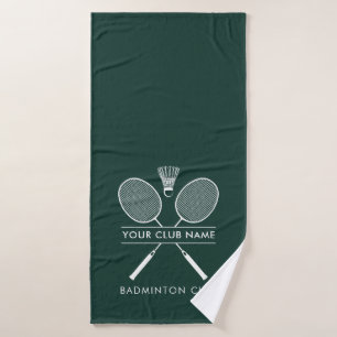 Badminton Club Namen Rackets Icon Grün hinzufügen Badehandtuch
