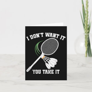 Badminton Coach No Cry Shuttle Badminton Player Karte