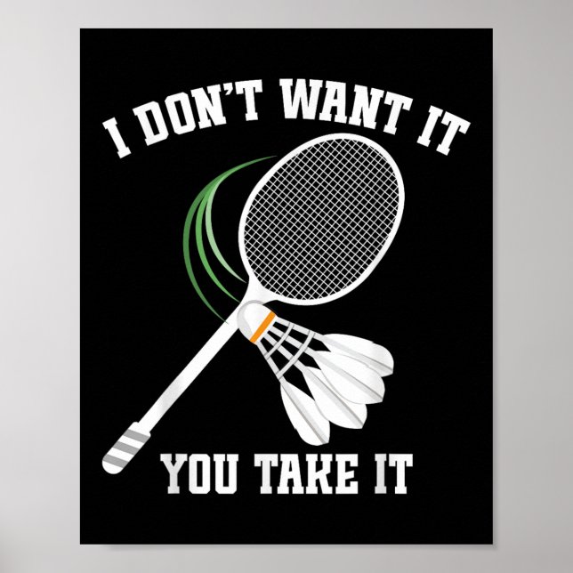 Badminton Coach No Crying Shuttle Badminton Player Poster (Vorne)