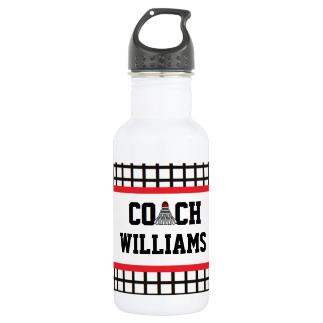 Badminton Coach - Personalisiert Trinkflasche (Vorderseite)