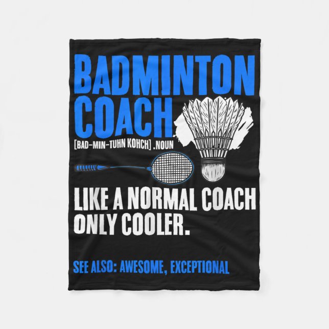 Badminton Coach Racket Shuttle Hobby Badminton Pla Fleecedecke (Vorderseite)