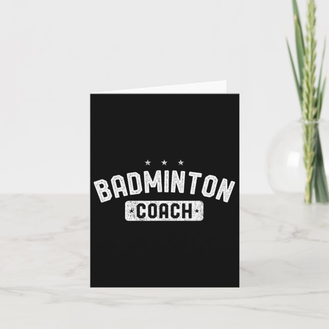 Badminton Coach Vintag Badminton Karte (Vorderseite)
