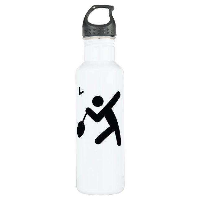 BADMINTON | cooles Sportsymbol Edelstahlflasche (Vorderseite)