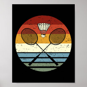 Badminton - Cooles Vintages Retro-Sportoutfit-Rack Poster
