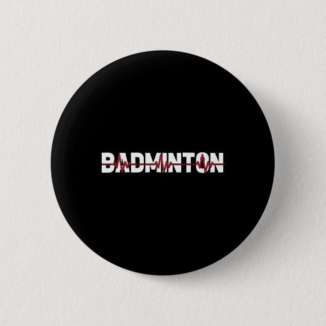 Badminton Court Racket - Racquet Shuttle Ekg Herz Button (Vorderseite)