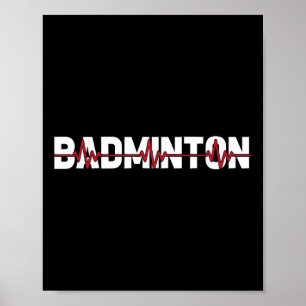 Badminton Court Schläger - Racquet Shuttle Ekg Her Poster