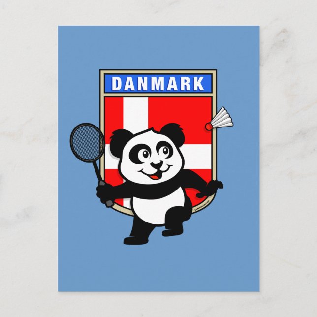 Badminton Denmark Panda Postkarte (Vorderseite)