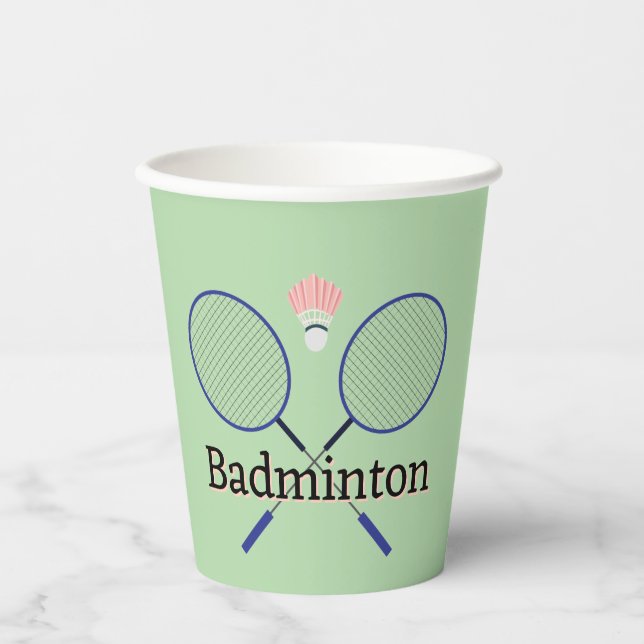 Badminton Design Pappbecher (Vorderseite)