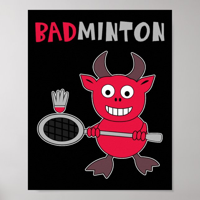 Badminton Devil Badminton Player Shuttle Sports Sm Poster (Vorne)