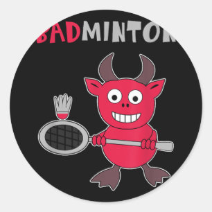Badminton Devil Badminton Player Shuttle Sports Sm Runder Aufkleber