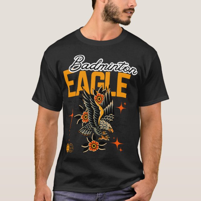 Badminton Eagle Oriental Flower T-Shirt (Vorderseite)