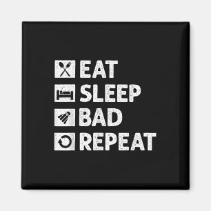 Badminton Eat Sleep Wiederholung Funny Shuttle Mem Magnet