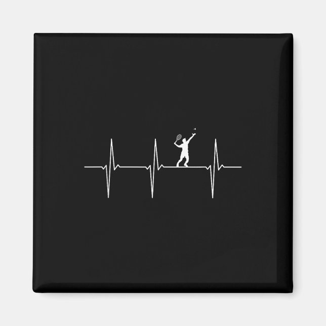 Badminton Ecg Heartbeat Pulsfrequenz Magnet (Vorne)