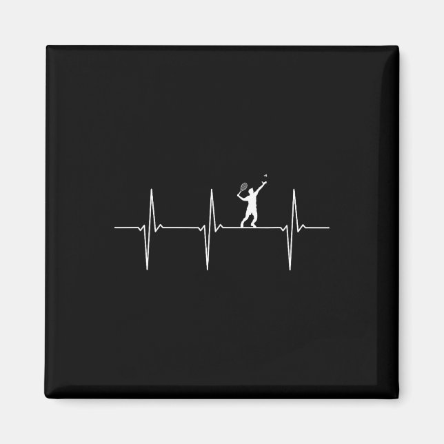 Badminton Ecg Heartbeat Pulsfrequenz Magnet (Vorne)