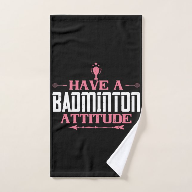 Badminton - eine Badminton-Haltung haben Handtuch (Handtuch)