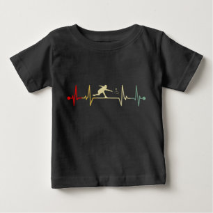 Badminton Einzelhalle Herzschlag Vintage Baby T-shirt