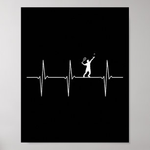 Badminton EKG Herzschlag Shuttle Pulsfrequenz  Poster