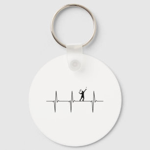 Badminton Ekg Herzschlag Shuttle-Pulsfrequenz Schlüsselanhänger