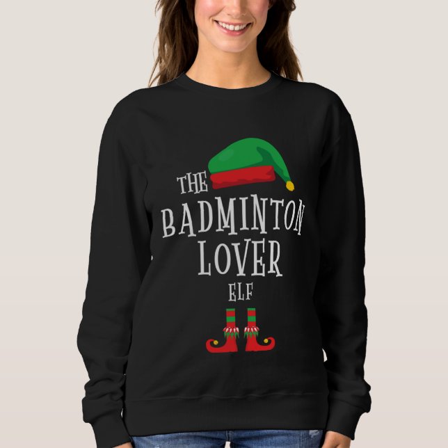 Badminton Elf Family Matching Christmas Costume Sweatshirt (Vorderseite)