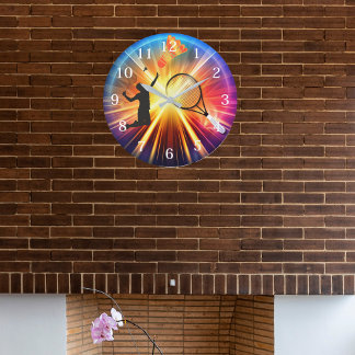 Badminton Enthusiasten Wall Clock Große Wanduhr